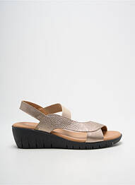 Sandale/pantofi decupați țesătură satinată toc de 4 la 6 cm auriu ARIMA femme