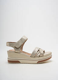 Sandale/pantofi decupați țesătură satinată toc de 4 la 6 cm auriu REMONTE femme