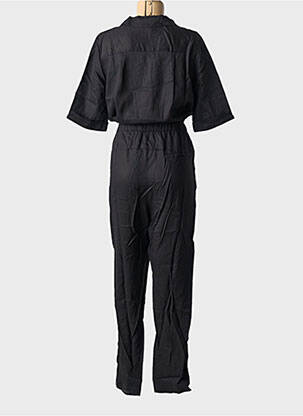Salopetă-pantalon închidere cu nasturi pe față mâneci scurte negru GRACE & MILA femeie