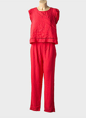 Salopetă-pantalon țesătură crep mâneci scurte roșu VILA femeie