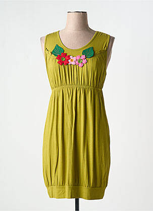 Rochie scurtă fără mâneci fără mâneci verde MAMATAYOE femeie