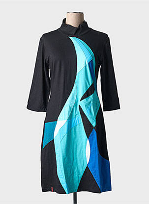 Rochie scurtă mâneci 3/4 mâneci 3/4 negru PYGMEES femeie