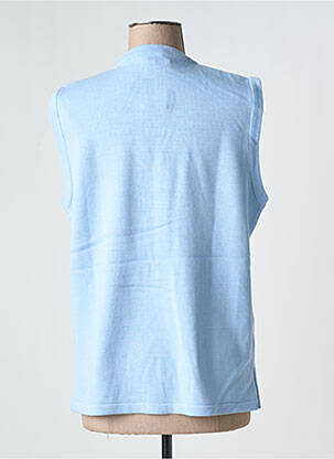 Vestă fără mâneci croială cambrată albastru MAILLE INDIGO femeie