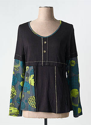 Tricou mâneci lungi mâneci lungi negru MAILLE INDIGO femeie