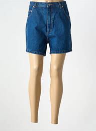 Șort țesătură denim talie înaltă albastru EASYLINE femeie