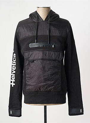 Hanorac cu glugă negru HELVETICA bărbat