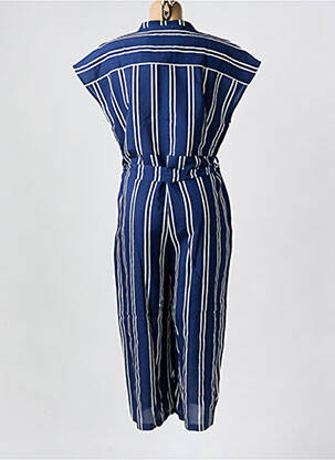 Salopetă-pantalon țesătură crep mâneci scurte albastru MINIMUM femeie
