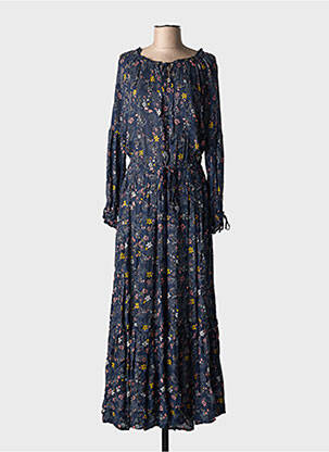 Rochie lungă mâneci lungi mâneci lungi albastru TEDDY SMITH femeie