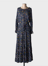 Rochie lungă mâneci lungi mâneci lungi albastru TEDDY SMITH femme