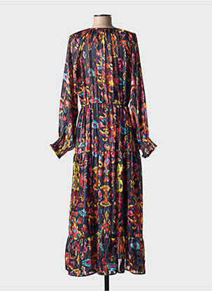 Rochie lungă mâneci lungi mâneci lungi negru GRACE & MILA femeie