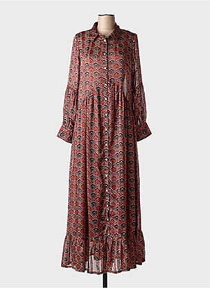 Rochie lungă mâneci lungi mâneci lungi roșu OPULLENCE femeie
