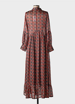 Rochie lungă mâneci lungi mâneci lungi roșu OPULLENCE femeie