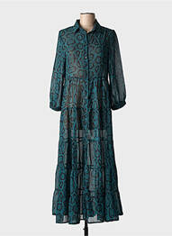 Rochie lungă mâneci lungi mâneci lungi verde GRACE & MILA femme