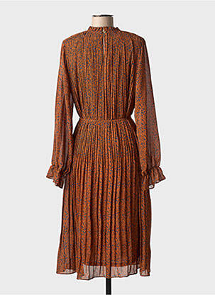 Rochie midi imprimeu fantezie mâneci lungi maro LOUCHE femeie