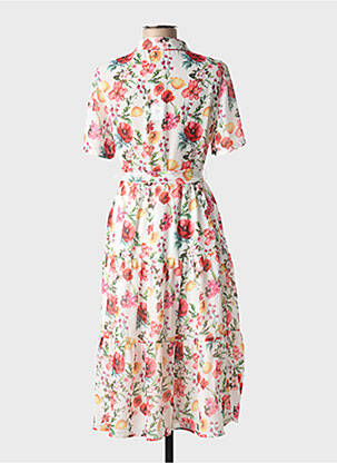 Rochie midi imprimeu floral mâneci scurte alb NA-KD femeie