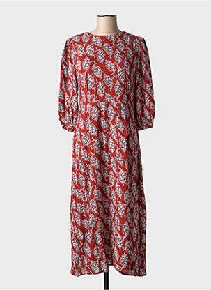Rochie midi mâneci 3/4 mâneci 3/4 roșu LOUCHE femeie