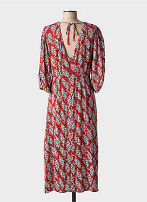 Rochie midi mâneci 3/4 mâneci 3/4 roșu LOUCHE femeie