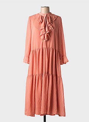 Rochie midi mâneci lungi mâneci lungi portocalie VILA femeie