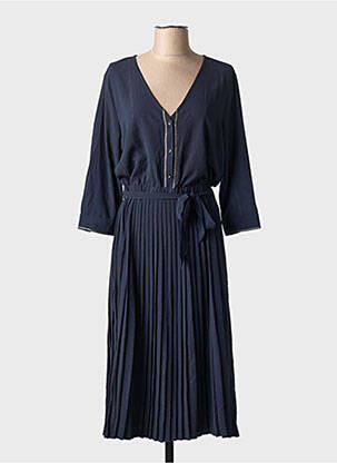 Rochie midi mâneci lungi mâneci lungi albastru GRACE & MILA femeie