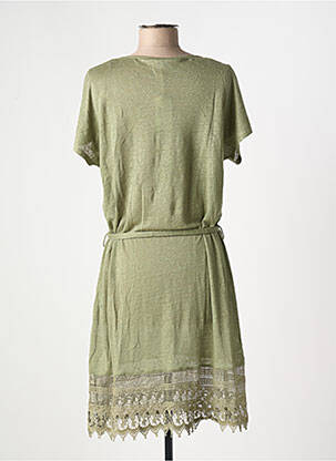 Rochie midi mâneci scurte mâneci scurte verde ATELIERS DE LA MAILLE femeie