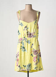 Rochie midi imprimeu floral fără mâneci galben VILA femme