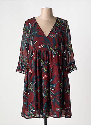 Rochie scurtă mâneci 3/4 mâneci 3/4 roșu GRACE & MILA femeie