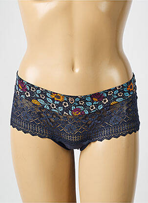 Shorty efect material satinat albastru EMPREINTE femeie