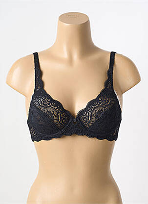 Sutien efect material satinat sutien cupe întregi cu decolteu înalt negru TRIUMPH femeie