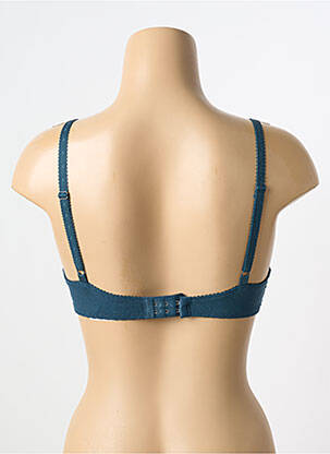 Sutien efect material satinat sutien cupe întregi cu decolteu înalt albastru TRIUMPH femeie