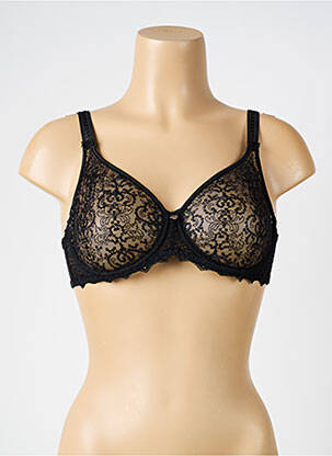 Sutien efect material satinat sutien cupe întregi cu decolteu înalt negru EMPREINTE femeie