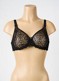 Sutien efect material satinat sutien cupe întregi cu decolteu înalt negru EMPREINTE femme