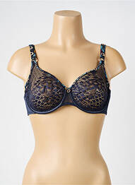 Sutien efect material satinat sutien cupe întregi cu decolteu înalt albastru EMPREINTE femme
