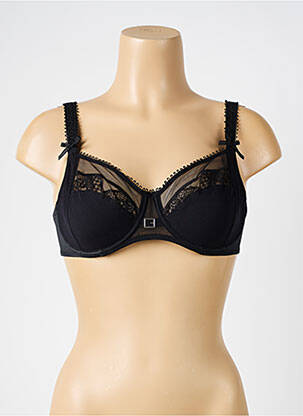 Sutien efect material satinat sutien cupe întregi cu decolteu înalt negru EMPREINTE femeie