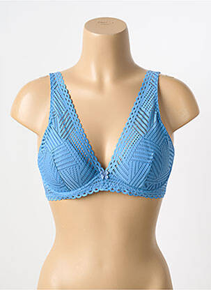 Sutien efect material satinat top sutien modelat albastru ANTIGEL femeie