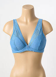 Sutien efect material satinat top sutien modelat albastru ANTIGEL femme