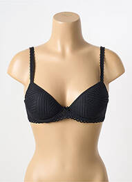 Sutien efect material satinat top sutien modelat negru ANTIGEL femme