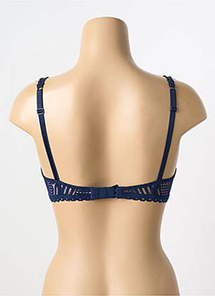 Sutien efect material satinat top sutien push-up albastru ANTIGEL femeie