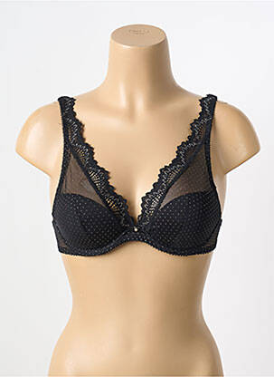 Sutien efect material satinat top sutien modelat negru ANTIGEL femeie