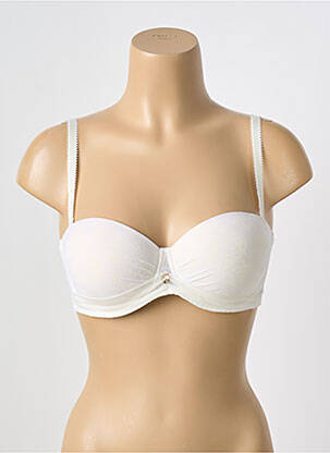 Sutien efect material satinat top sutien push-up bej ANTIGEL femeie