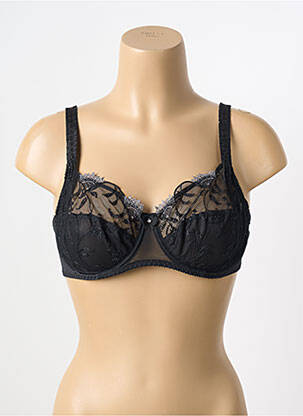 Sutien efect material satinat sutien cupe întregi cu decolteu înalt negru !OHO! femeie