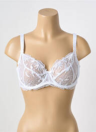 Sutien efect material satinat sutien cupe întregi cu decolteu înalt alb EMPREINTE femme