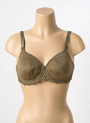 Sutien efect material satinat sutien cupe întregi cu decolteu înalt verde EMPREINTE femeie