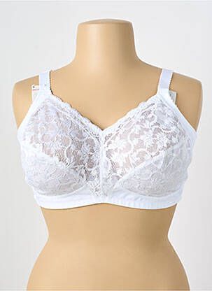 Sutien efect material satinat sutien cupe întregi cu decolteu înalt alb TRIUMPH femeie
