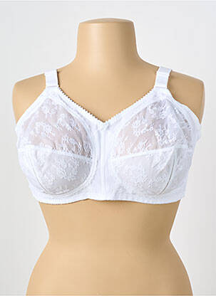 Sutien efect material satinat sutien cupe întregi cu decolteu înalt alb TRIUMPH femeie