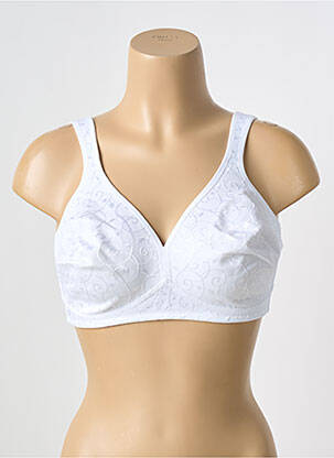 Sutien efect material satinat sutien cupe întregi cu decolteu înalt alb TRIUMPH femeie