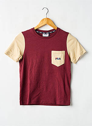 Tricou croială dreaptă mâneci scurte roșu FILA copil