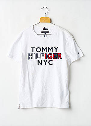 Tricou croială dreaptă mâneci scurte alb TOMMY HILFIGER băiat