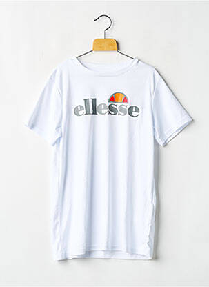 Tricou croială dreaptă mâneci scurte alb ELLESSE băiat
