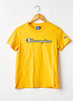 Tricou croială dreaptă mâneci scurte galben CHAMPION băiat