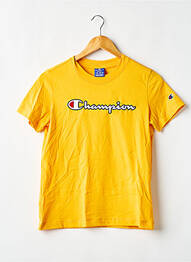 Tricou croială dreaptă mâneci scurte galben CHAMPION garcon